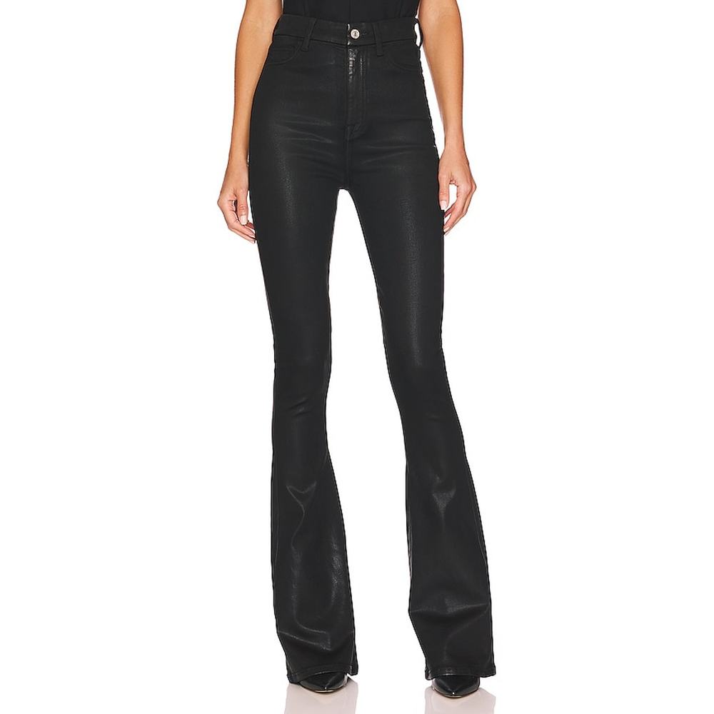 7 For All Mankind Black Ultra High Rise Skinny Boot Cut Denim Jean Size 25